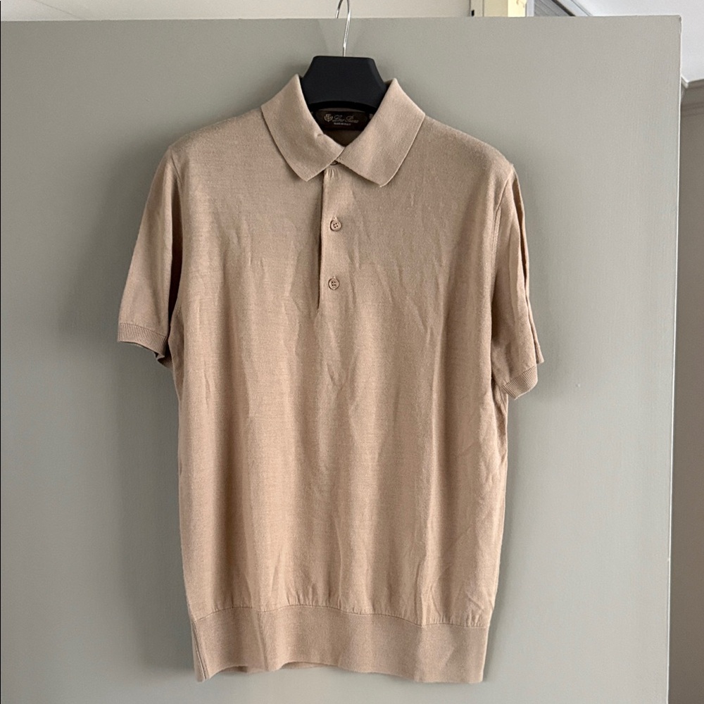 Loro Piana Beige Polo Shirt Merino Wool